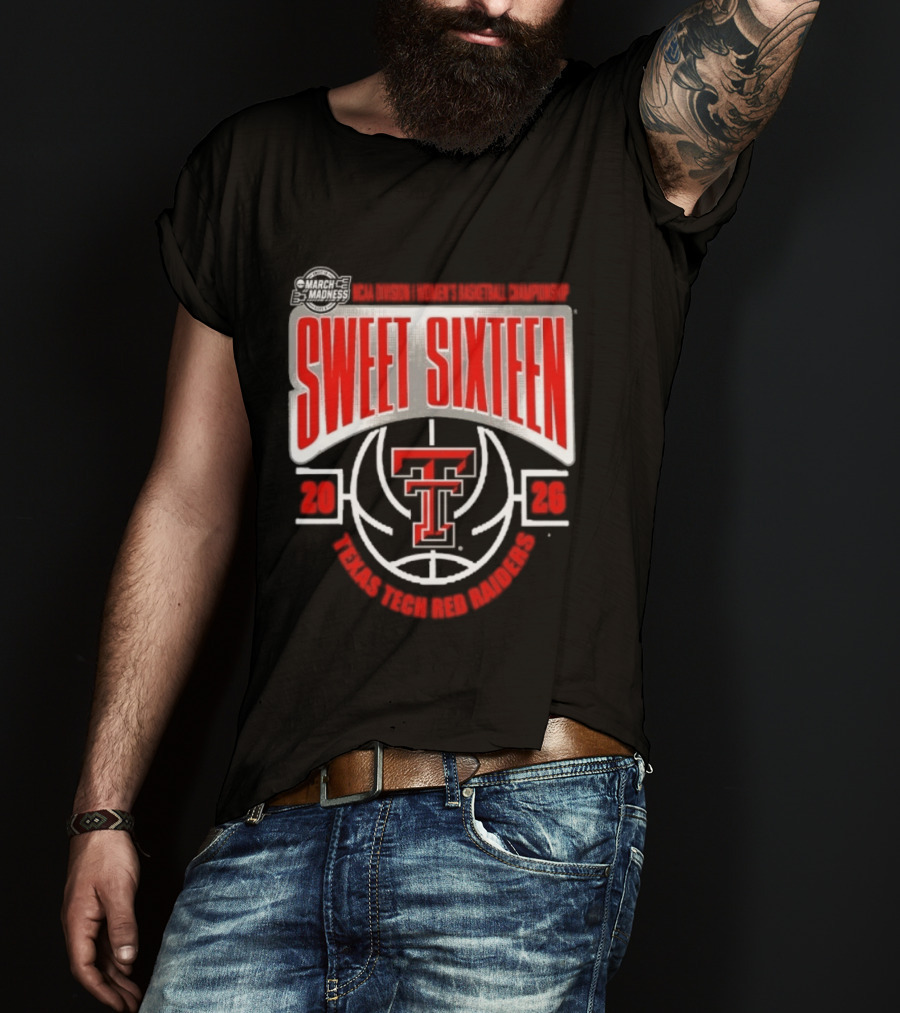 Texas Tech Red Raiders Sweet Sixteen 2026 NCAA DI Women's Basketball Tournament March Madness T-Shirt