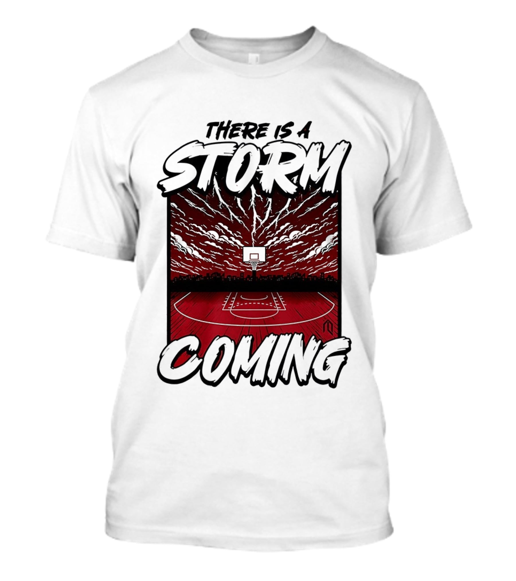 There Is A Storm Coming Basketball Court Thunderstorm Sky T-Shirt