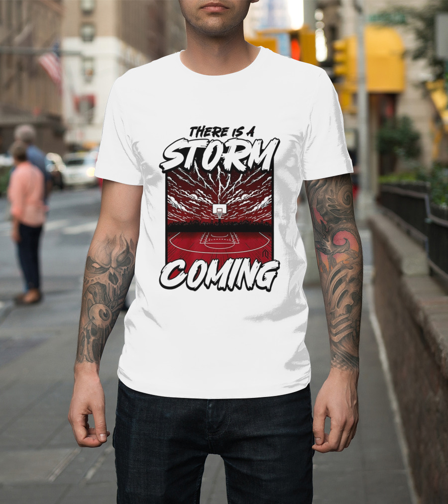 There Is a Storm Coming Basketball Court Thunderstorm Sky T-Shirt