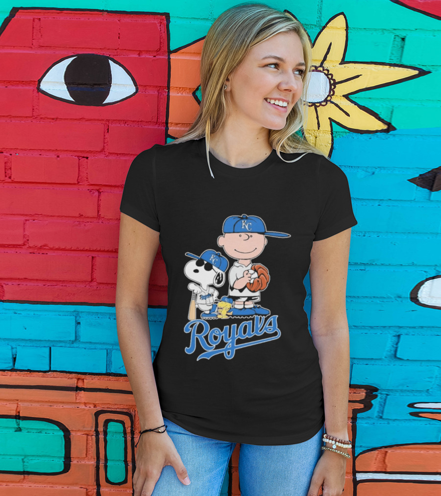 2026 Royals Snoopy Charlie Brown Kansas City Baseball T-Shirt