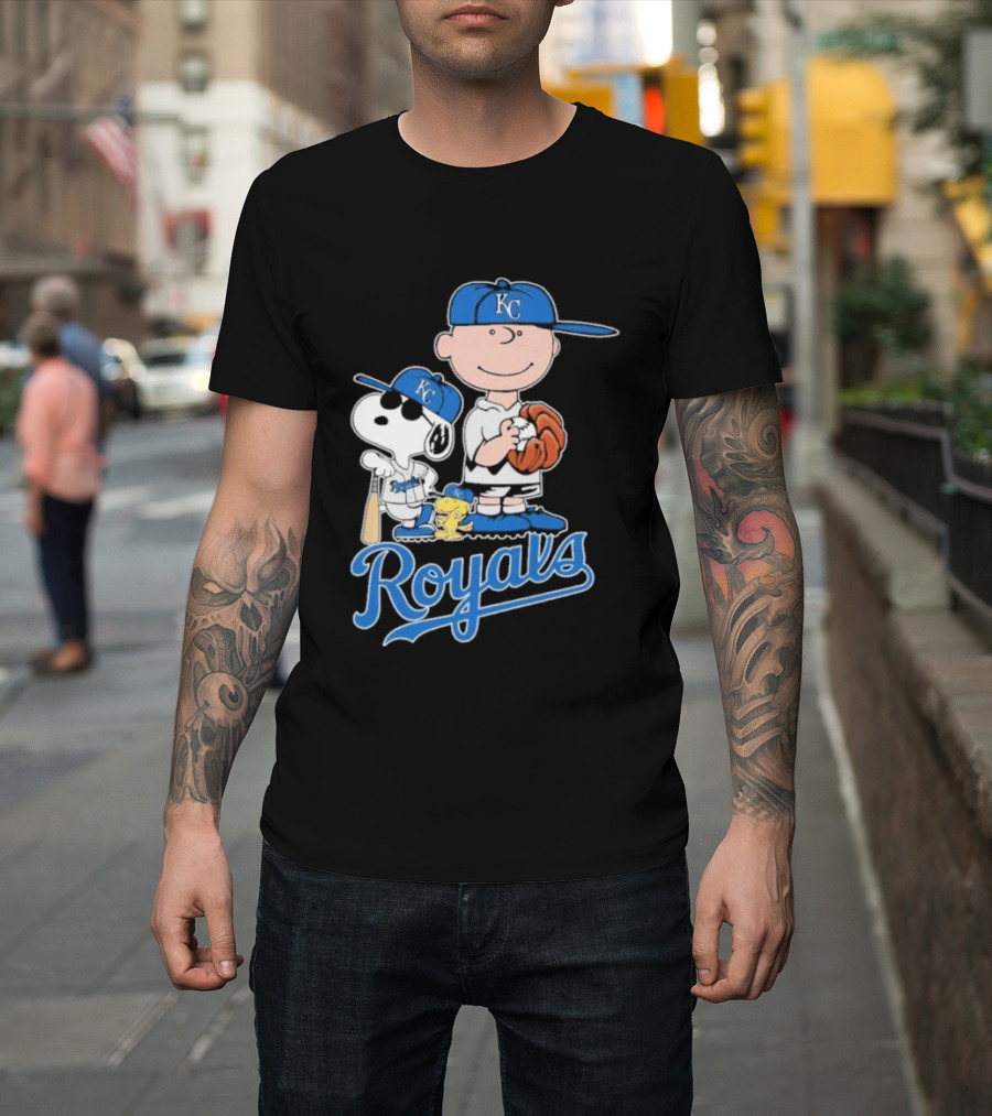 2026 Royals Snoopy Charlie Brown Kansas City Baseball T-Shirt