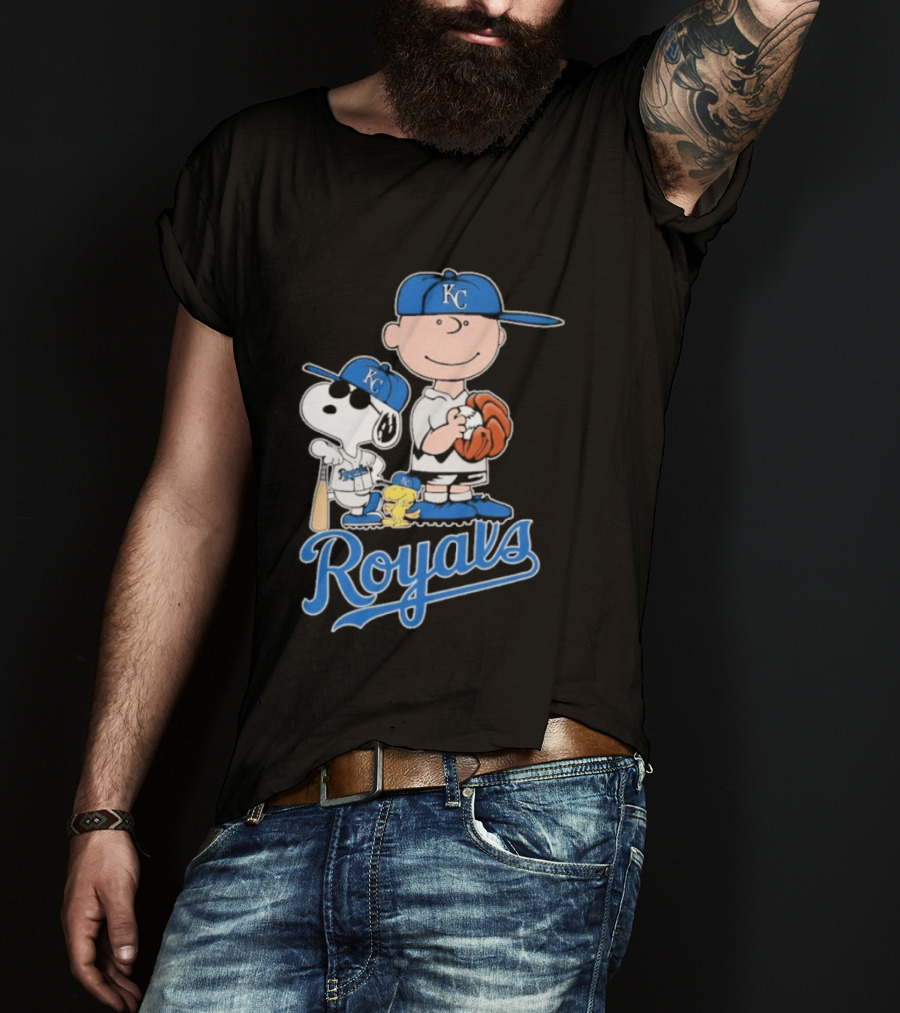 2026 Royals Snoopy Charlie Brown Kansas City Baseball T-Shirt