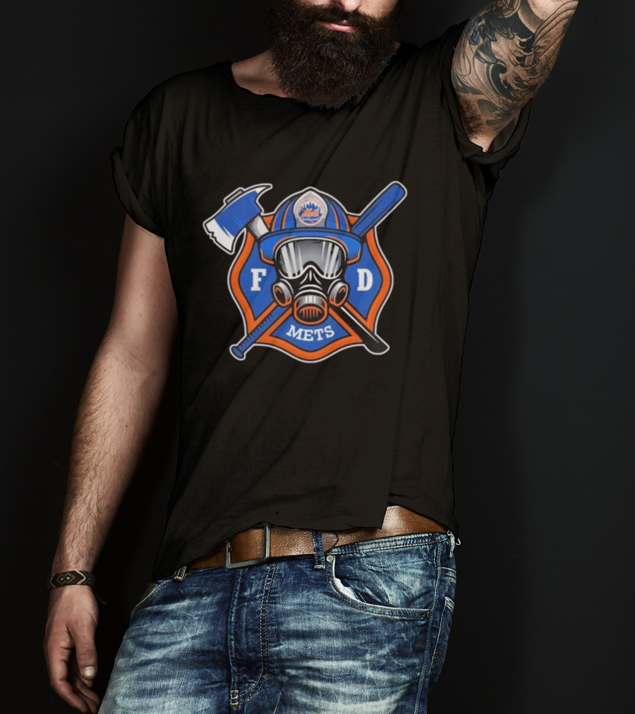 New York Mets Firefighter FD Helmet And Tools T-Shirt