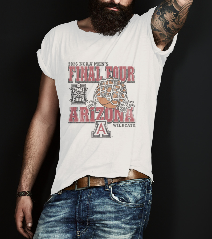 2026 NCAA Men's Final Four Arizona Wildcats Basketball Net T-Shirt