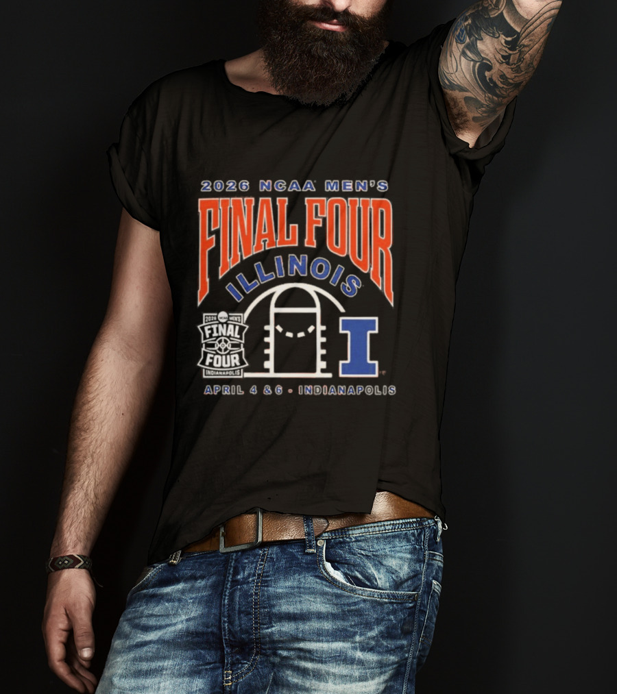 2026 NCAA Men's Final Four Illinois April 4 & 6 Indianapolis T-Shirt