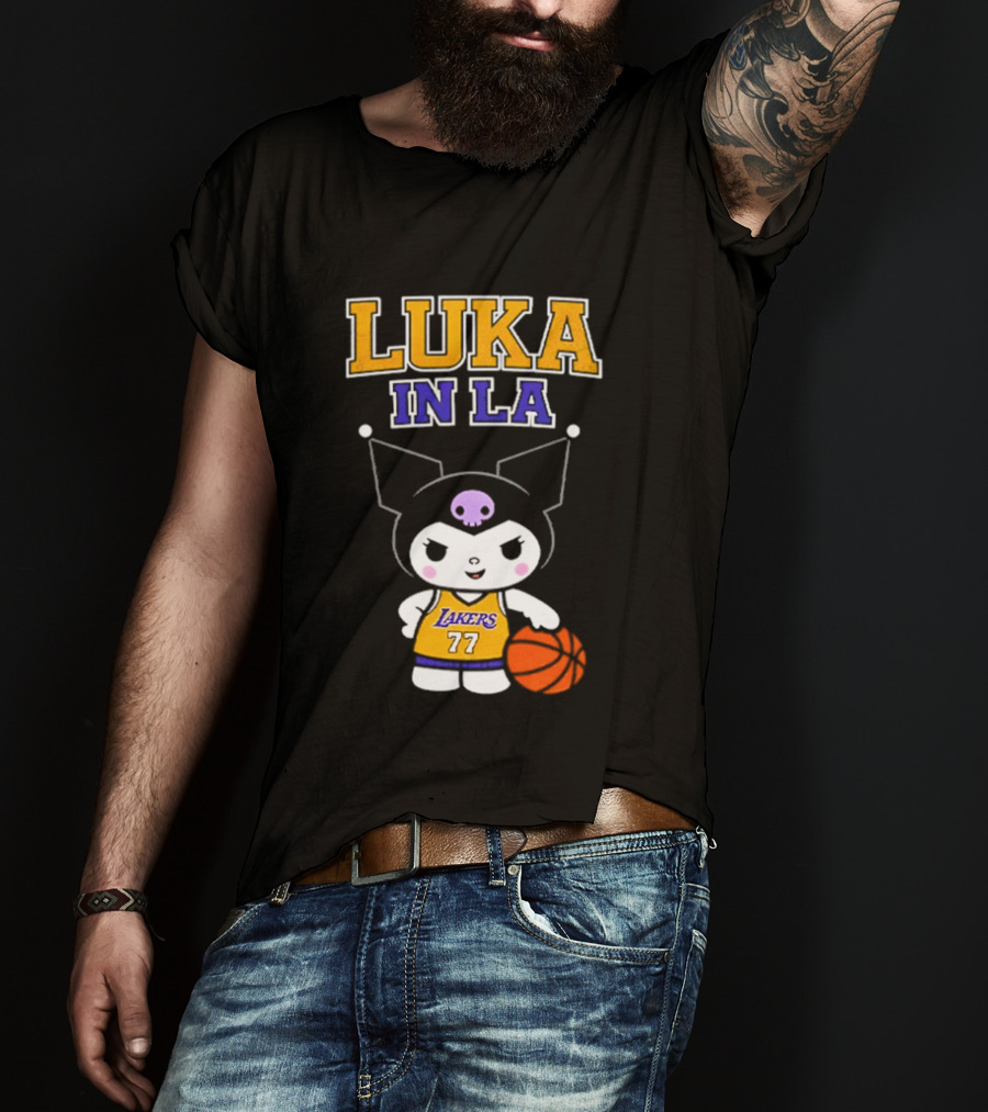 Kuromi Lakers Luka In LA #77 Basketball T-Shirt