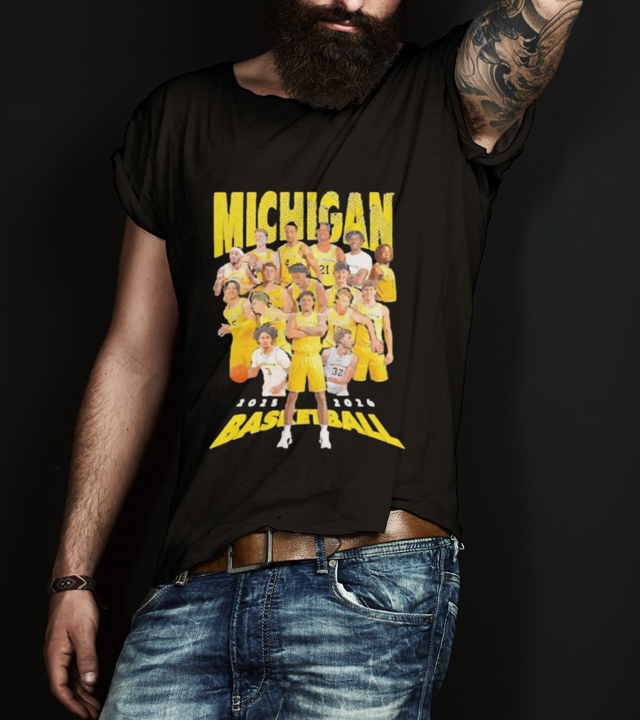 Michigan Wolverines 2025 2026 Basketball Team Members T-Shirt