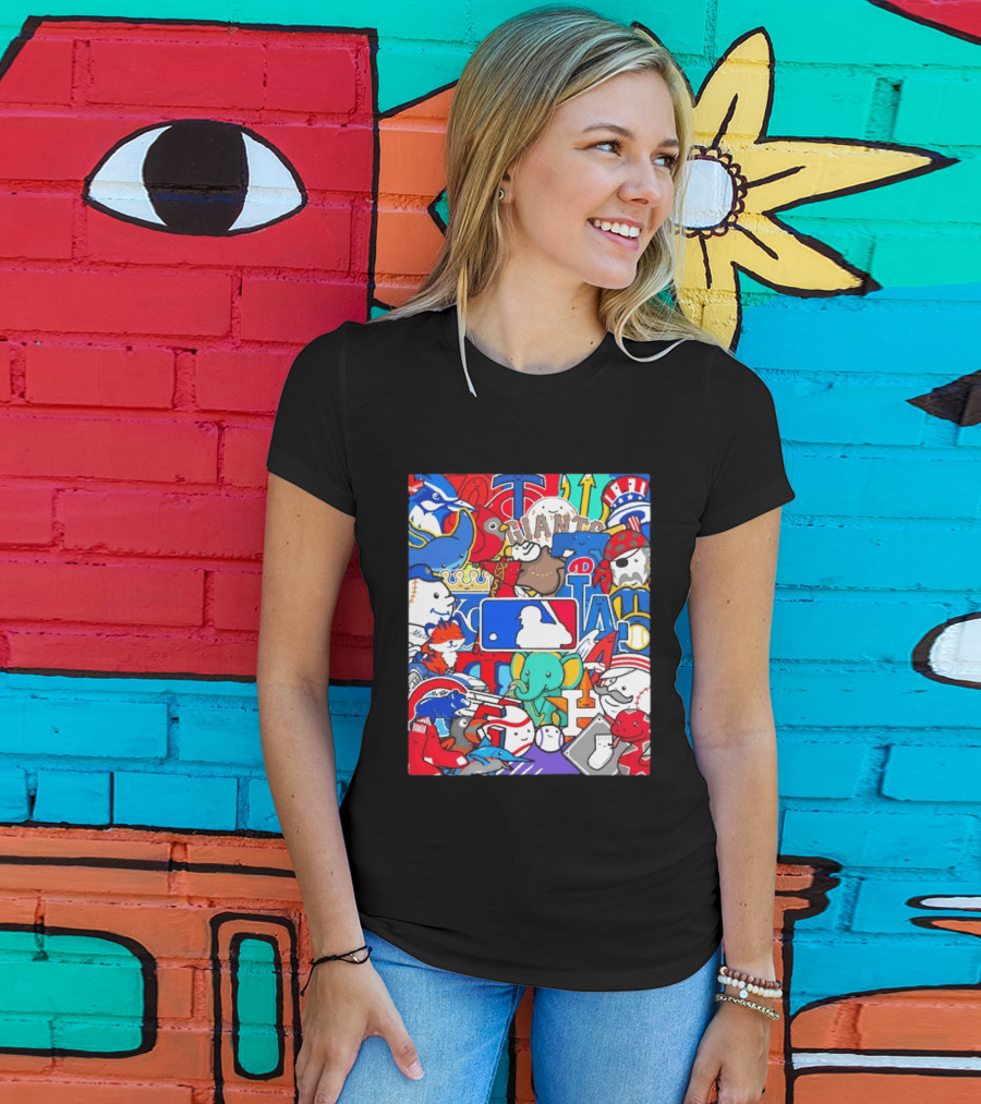 Happy Opening Day 2026 MLB Team Mascots Giants Royals Nationals Phillies Pirates T-Shirt