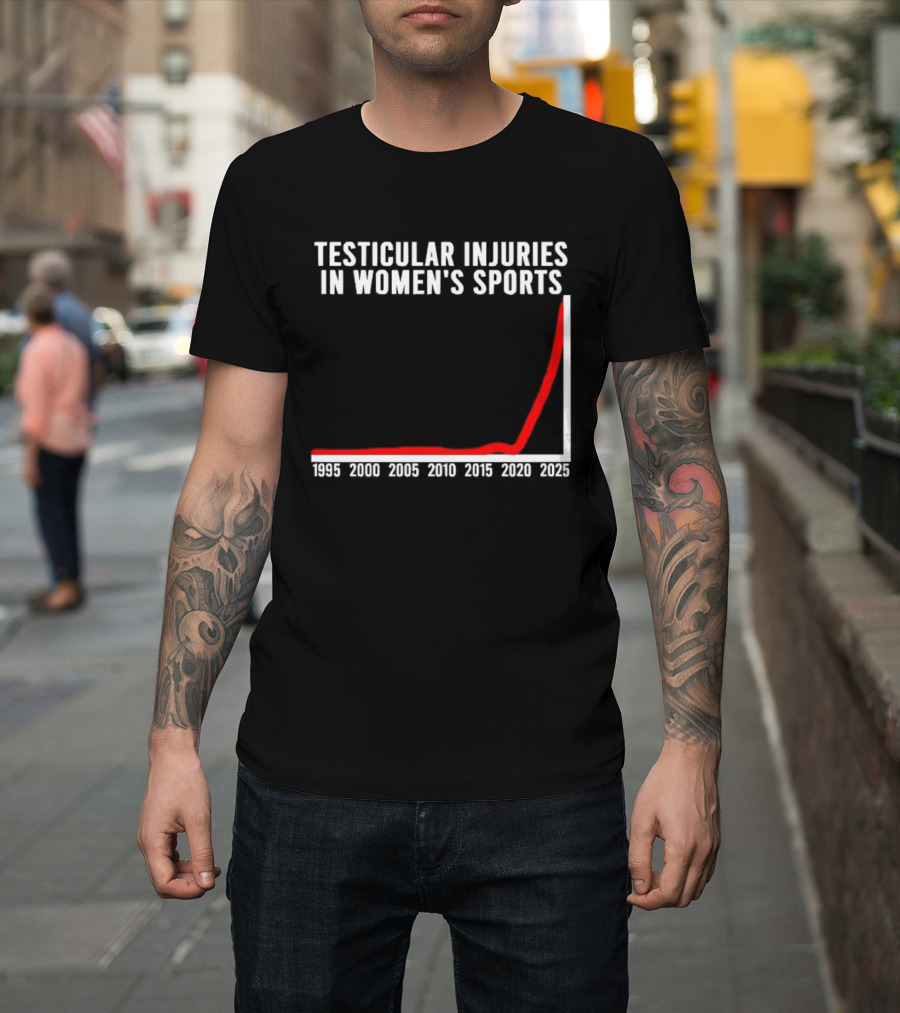 Graphical Humor Testicular Injuries in Women's Sports T-Shirt