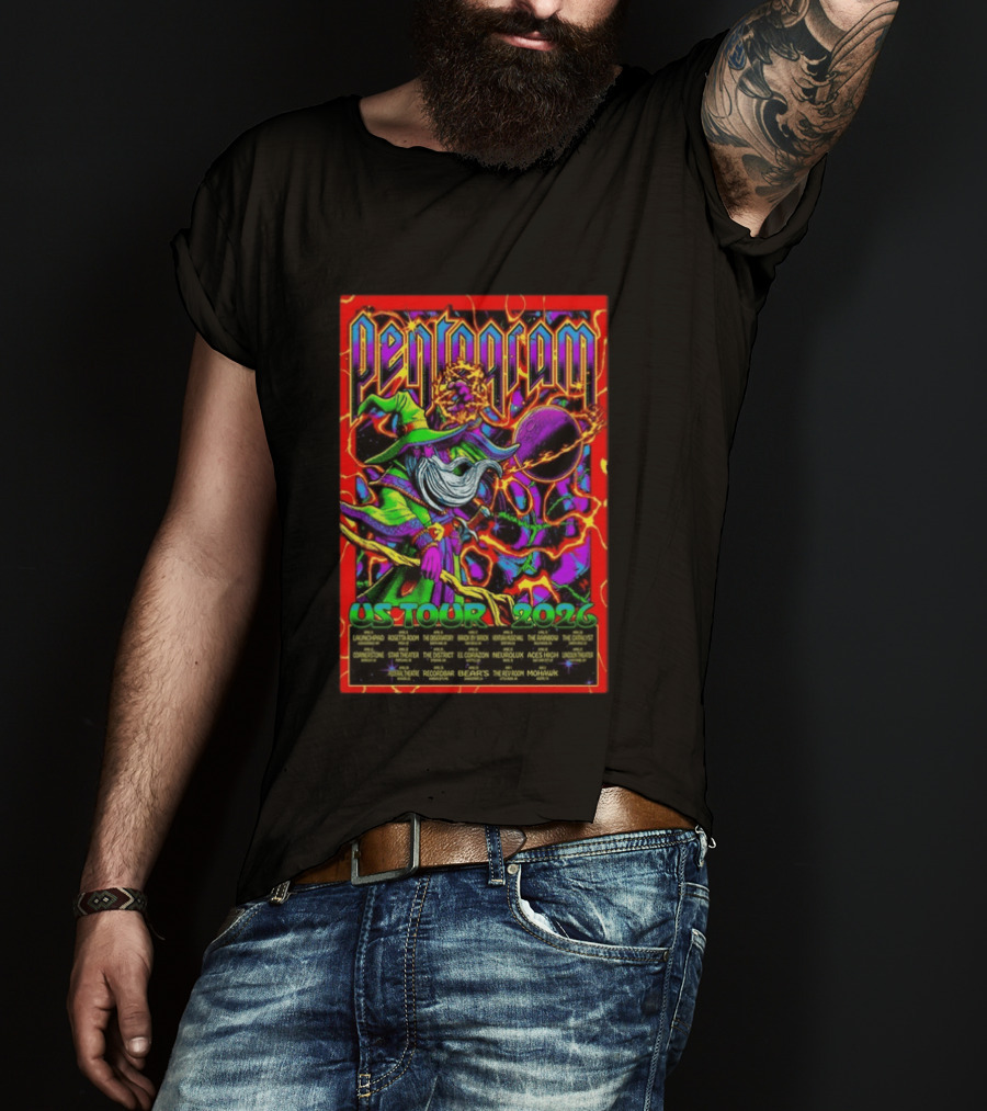 Pentagram US Tour 2026 Psychedelic Wizard T-Shirt