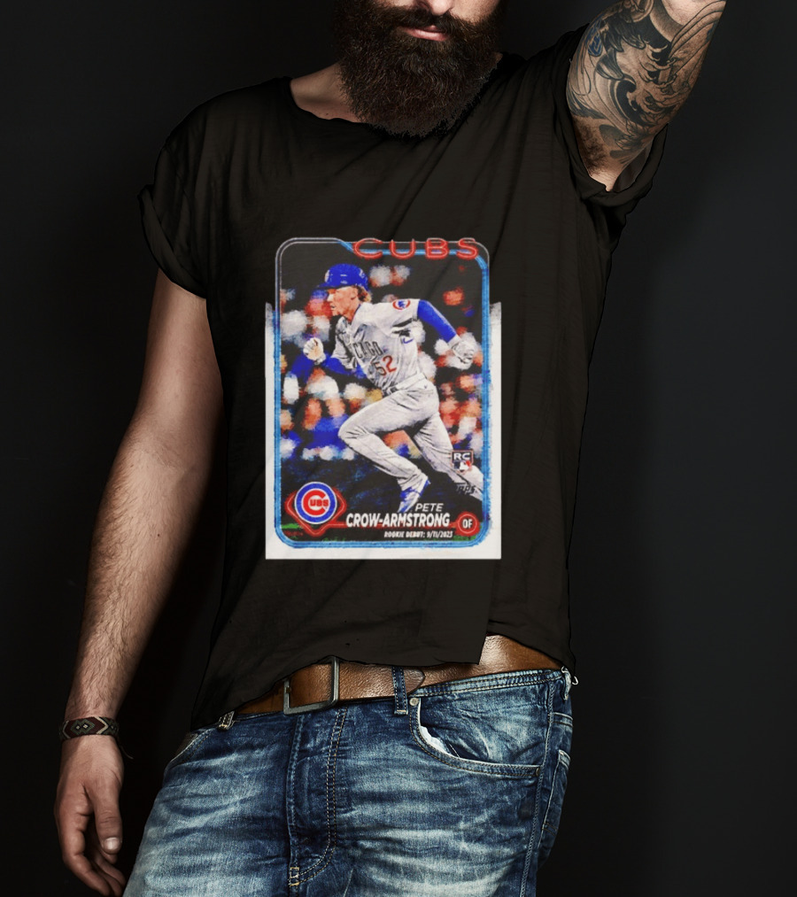Pete Crow Armstrong Chicago Cubs Rookie Debut 9/11/2023 Topps Baseball Card T-Shirt