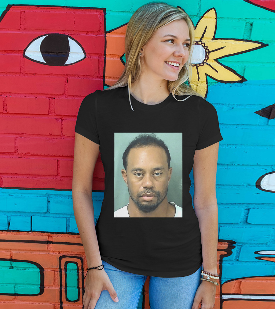 Tiger Woods Shot Palm Beach County Booking Photo T-Shirt