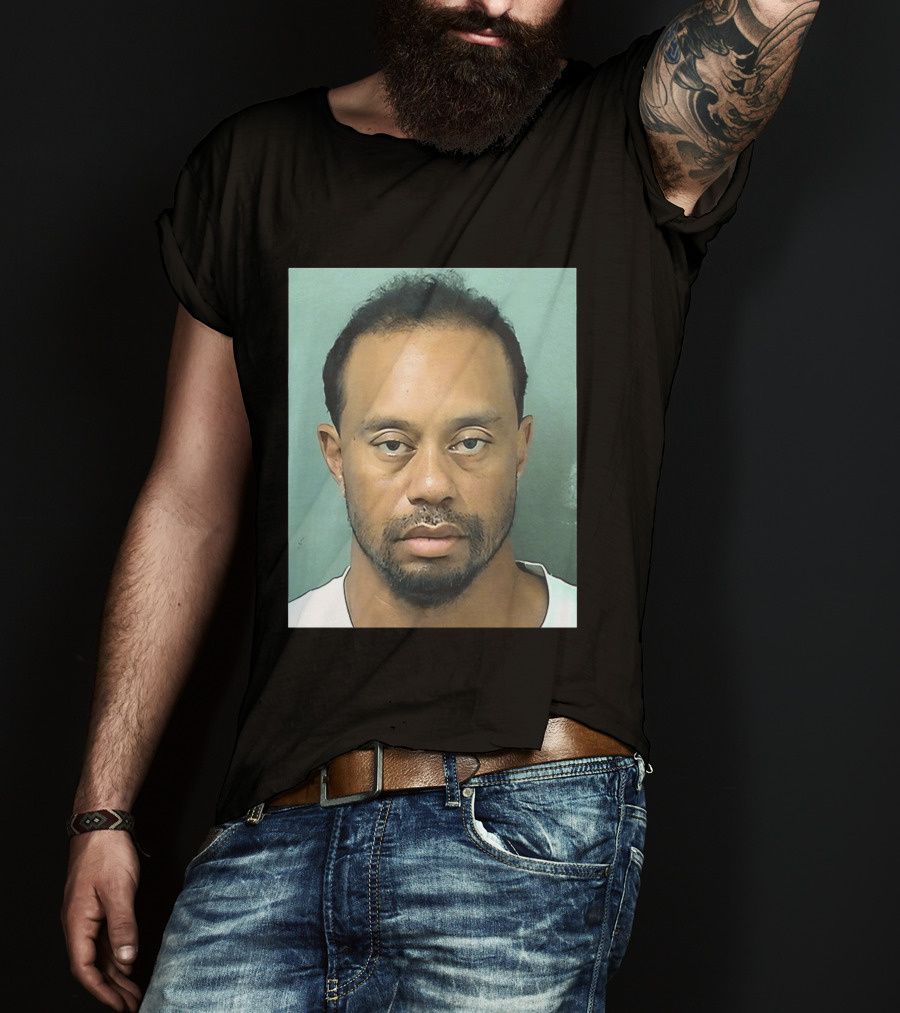 Tiger Woods Shot Palm Beach County Booking Photo T-Shirt