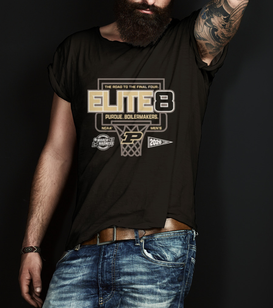 Purdue Boilermakers Men's Basketball 2026 Elite 8 Road To Final Four T-Shirt