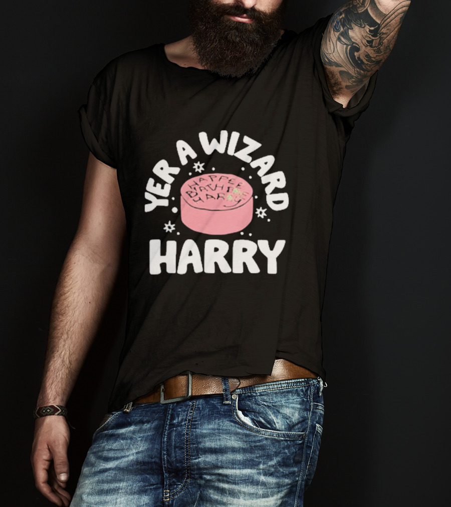 Yer A Wizard Harry Pink Starry Aesthetic Circle T-Shirt