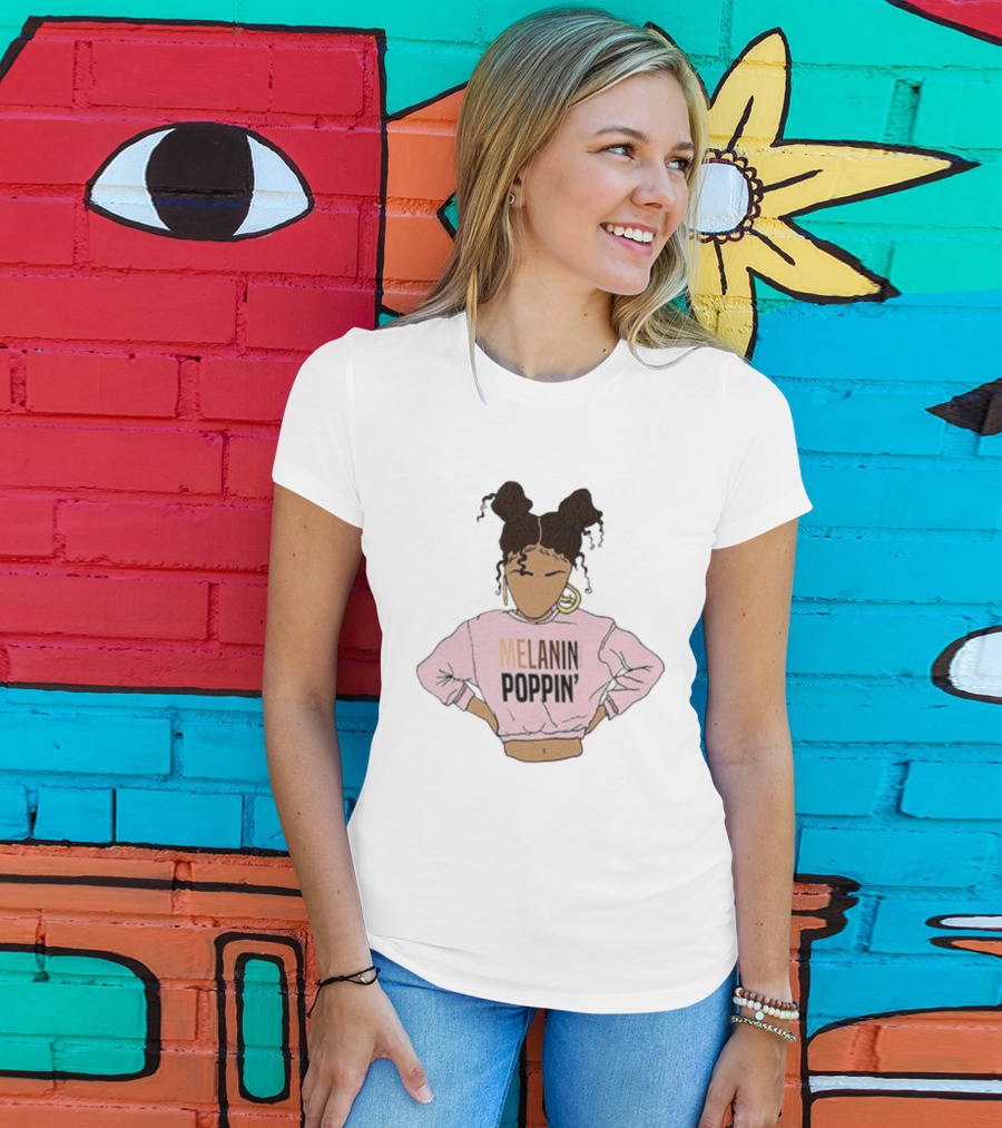 2BUNZ Melanin Poppin Pink Swea Afro Hair Trendy T-Shirt