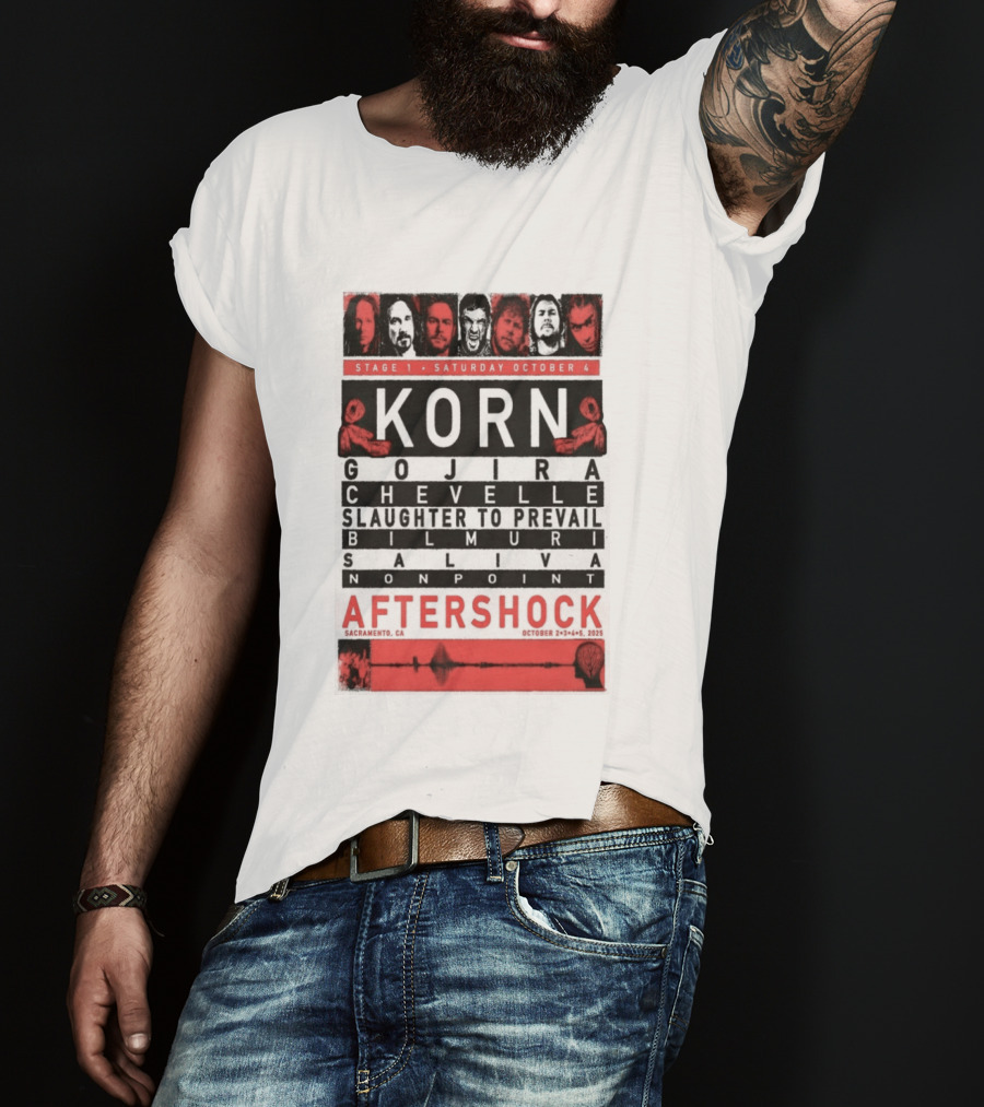 California Tour 2025 Korn Aftershock Festival October Event T-Shirt