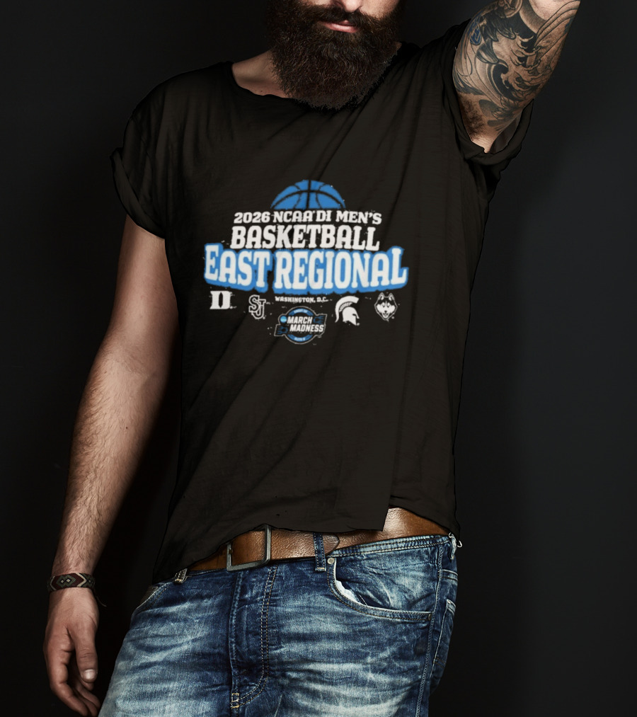 2026 NCAA Men's Basketball East Regional Washington DC Duke Spartans UConn Sweet Sixteen T-Shirt