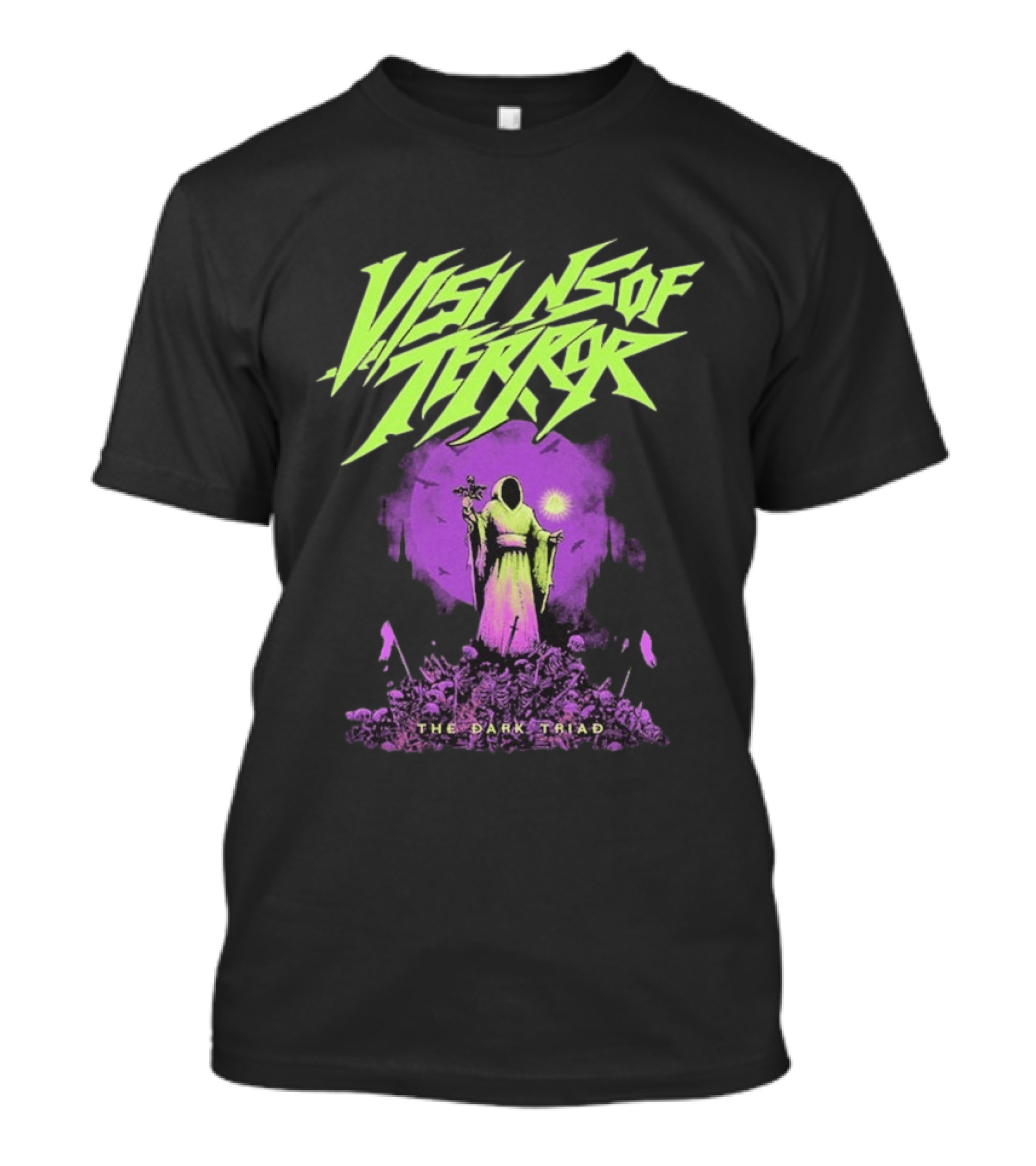 Visions Of Terror The Dark Triad Hooded Figure Symbolism T-Shirt