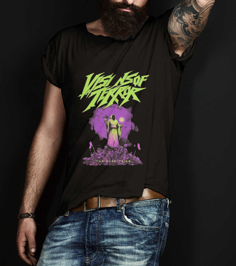 Visions Of Terror The Dark Triad Hooded Figure Symbolism T-Shirt
