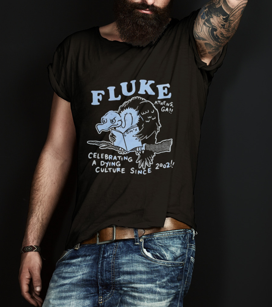 Fluke Celebrating A Dying Culture Since 2002 Athens GA Owl T-Shirt