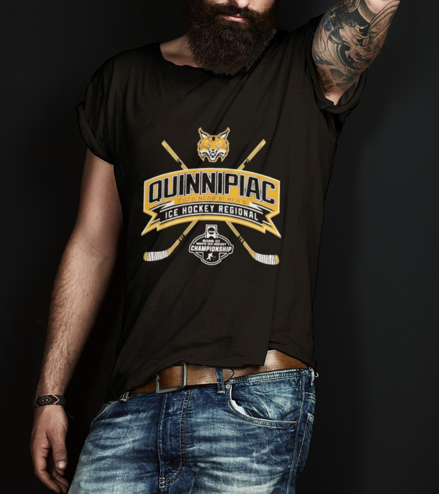 Quinnipiac Bobcats 2026 NCAA DI Men's Ice Hockey Regional Championship T-Shirt