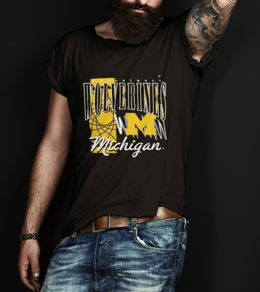 Michigan Wolverines Basketball M Logo March Madness Fan Gear T-Shirt