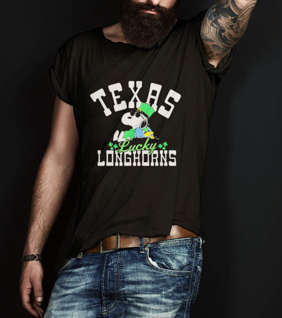 Texas Longhorns Lucky Snoopy St. Patrick's Day T-Shirt