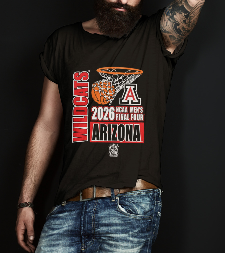NCAA Men's Final Four 2026 Arizona Wildcats Basketball Nothing But Net T-Shirt