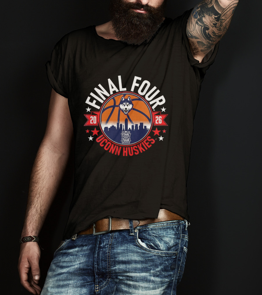 Final Four 2026 UConn Huskies Basketball March Madness Skyline T-Shirt