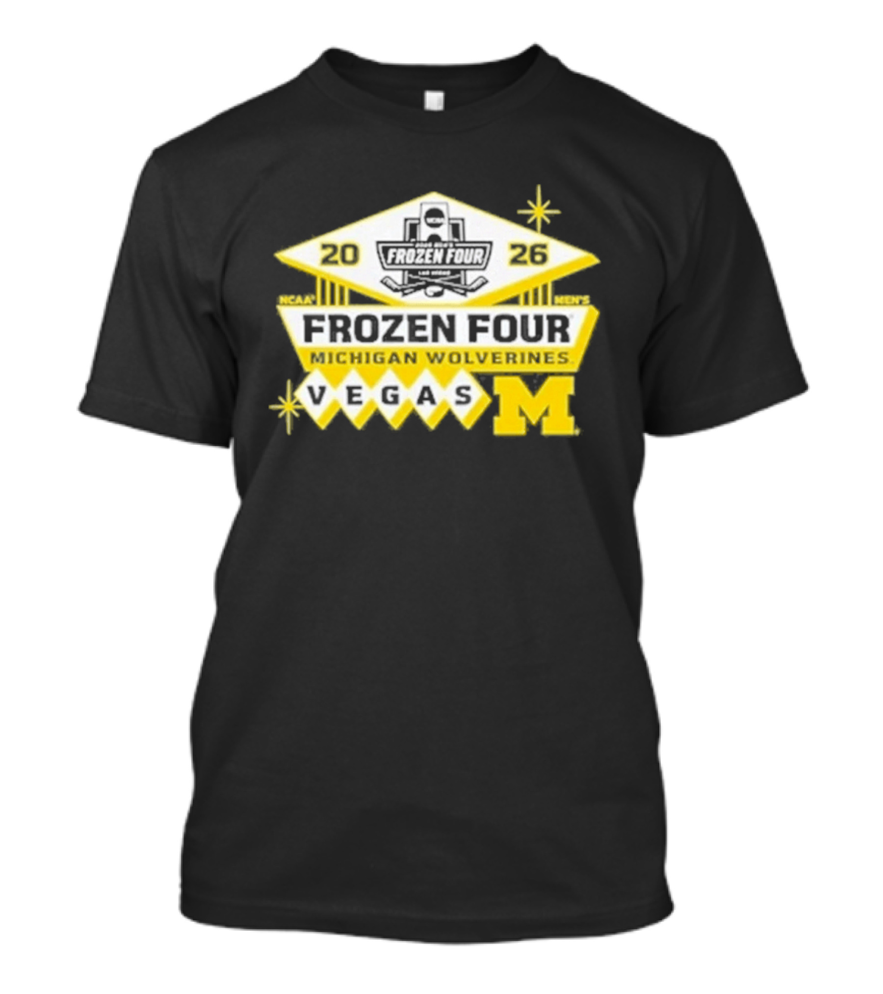 2026 NCAA Men's Ice Hockey Frozen Four Michigan Wolverines Vegas T-Shirt