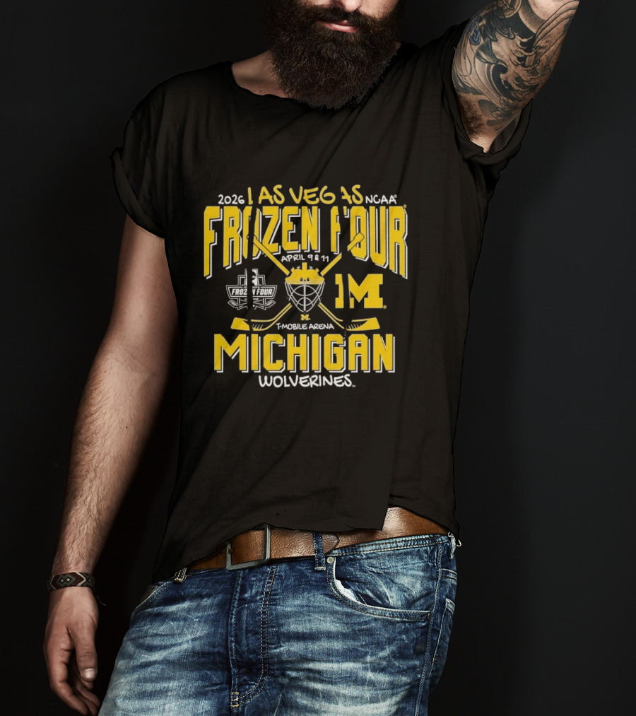 2026 Las Vegas NCAA Frozen Four Michigan Wolverines Mobile Arena T-Shirt