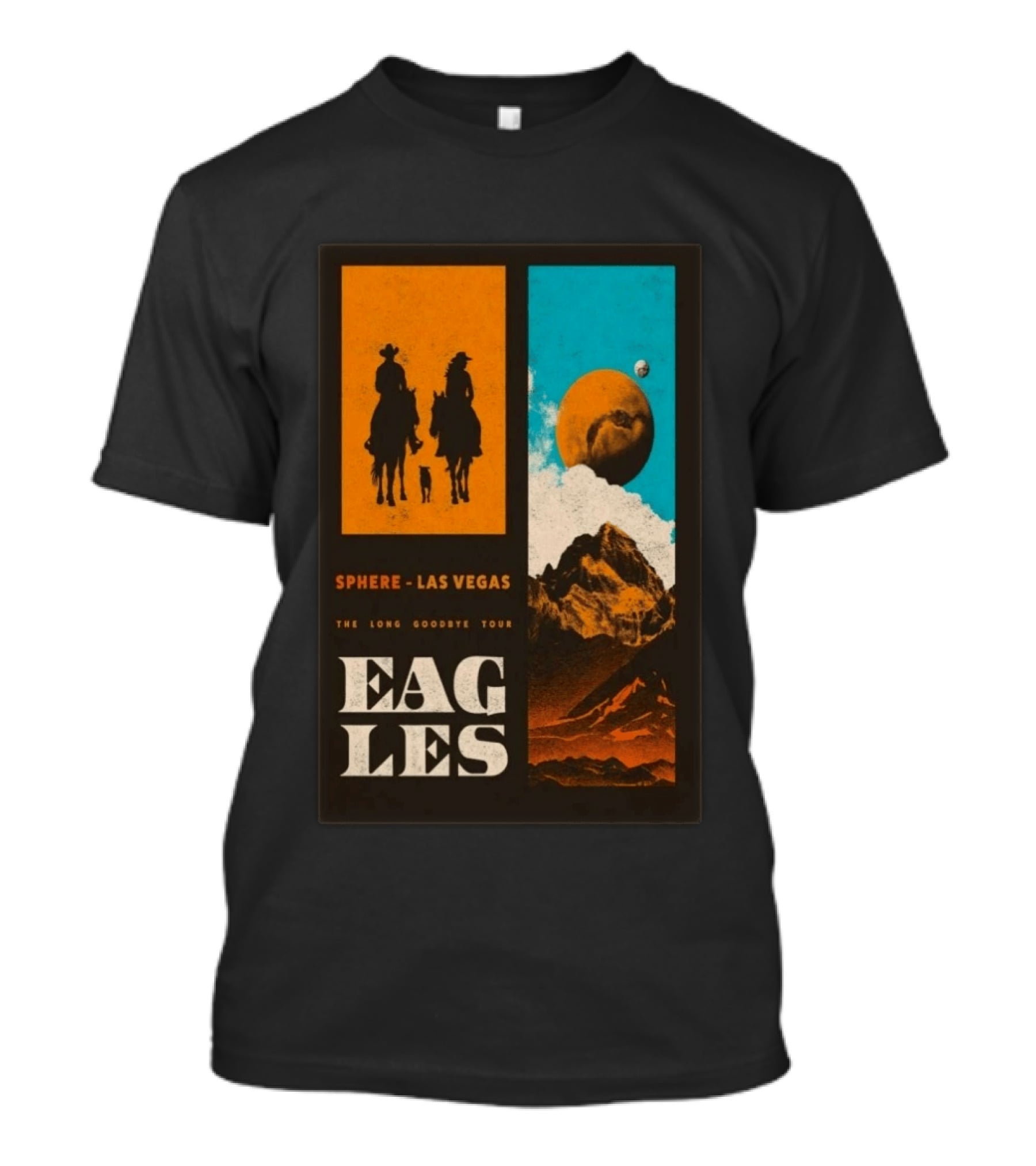 Eagles The Long Goodbye Tour 2026 Sphere Las Vegas Cowboys And Mountains T-Shirt