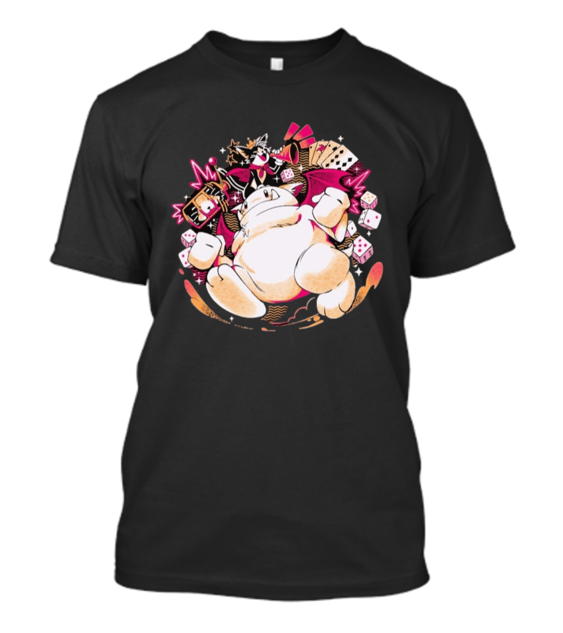 Fortune Favors The Cait Pop Culture Magical Creature With Cards Dice And Mystical T-Shirt