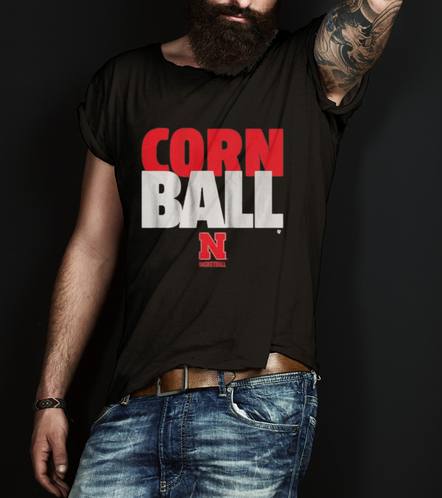 Nebraska Cornhuskers Corn Ball Basketball T-Shirt