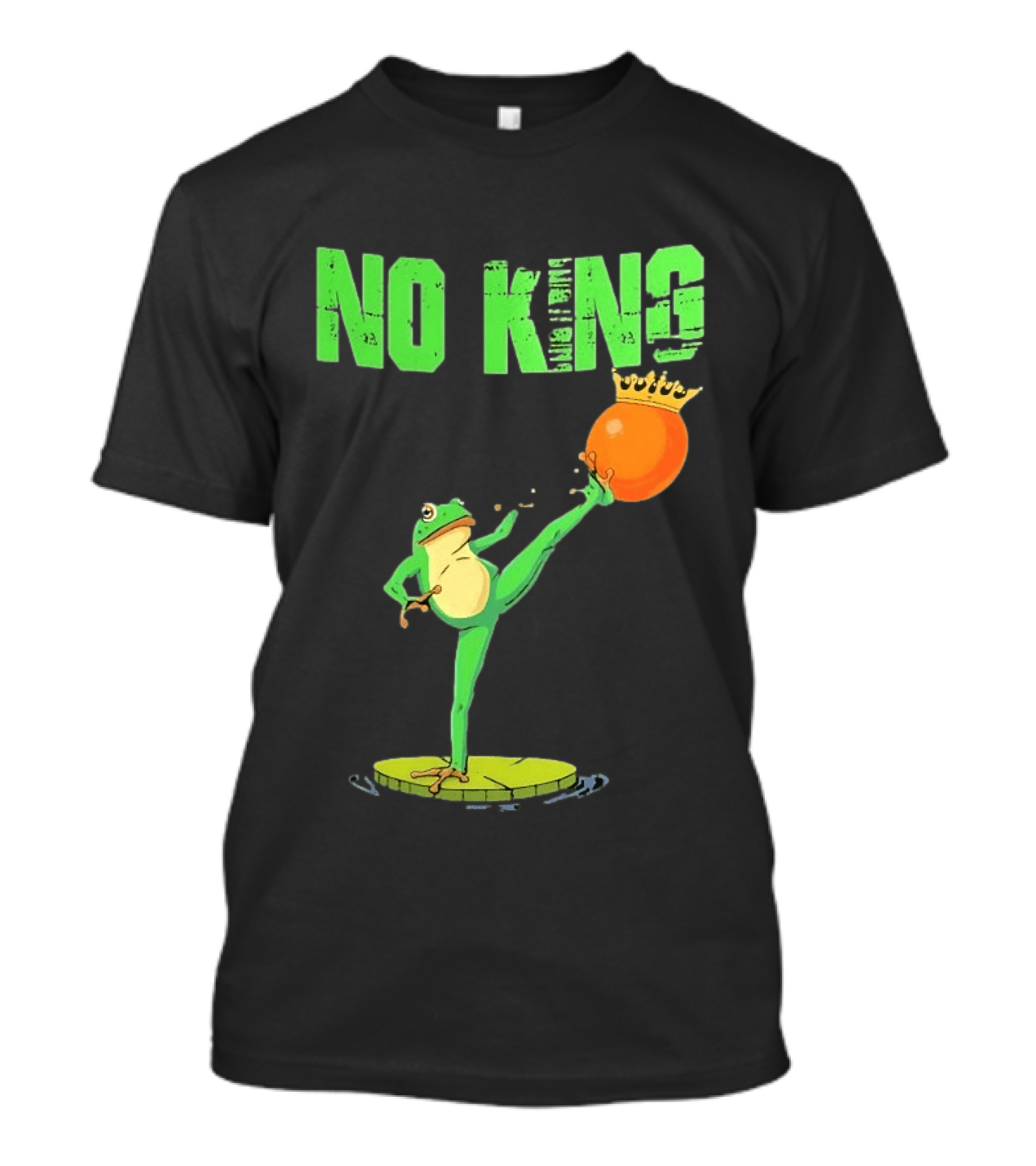 No Kings Portland Frog Kick Out Orange Protest T-Shirt