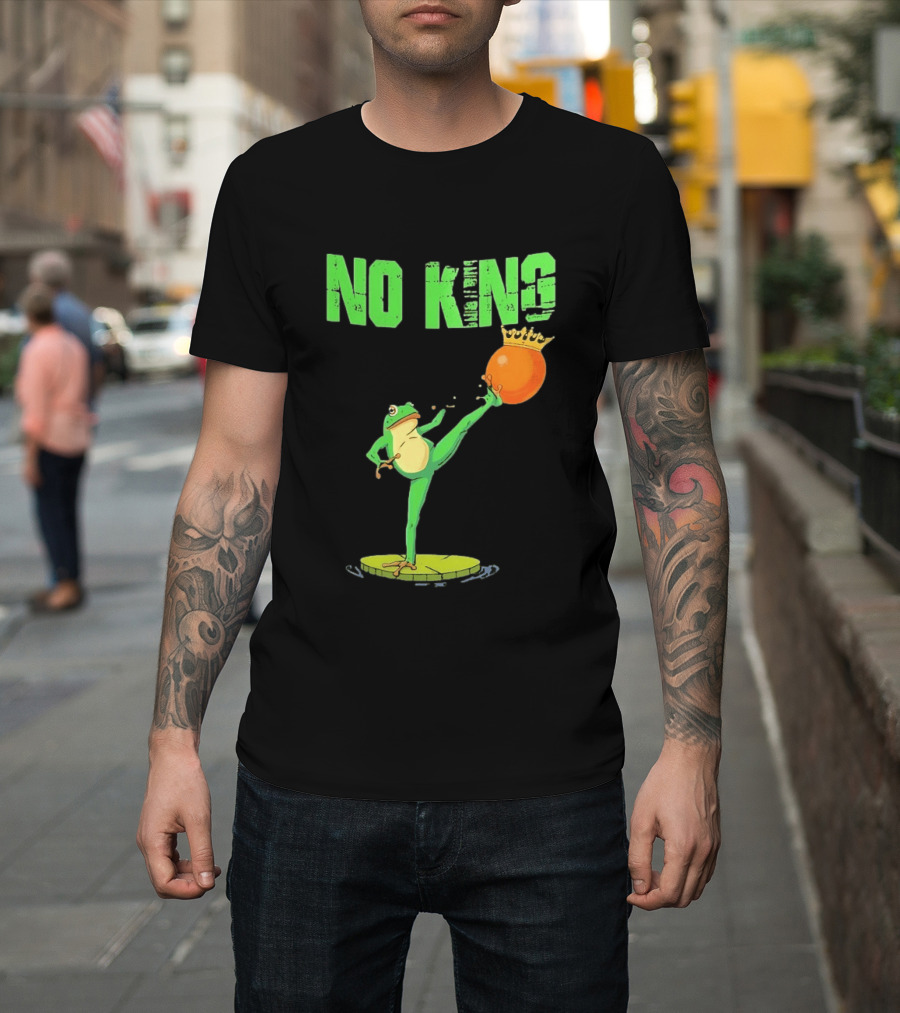 No Kings Portland Frog Kick Out Orange Protest T-Shirt