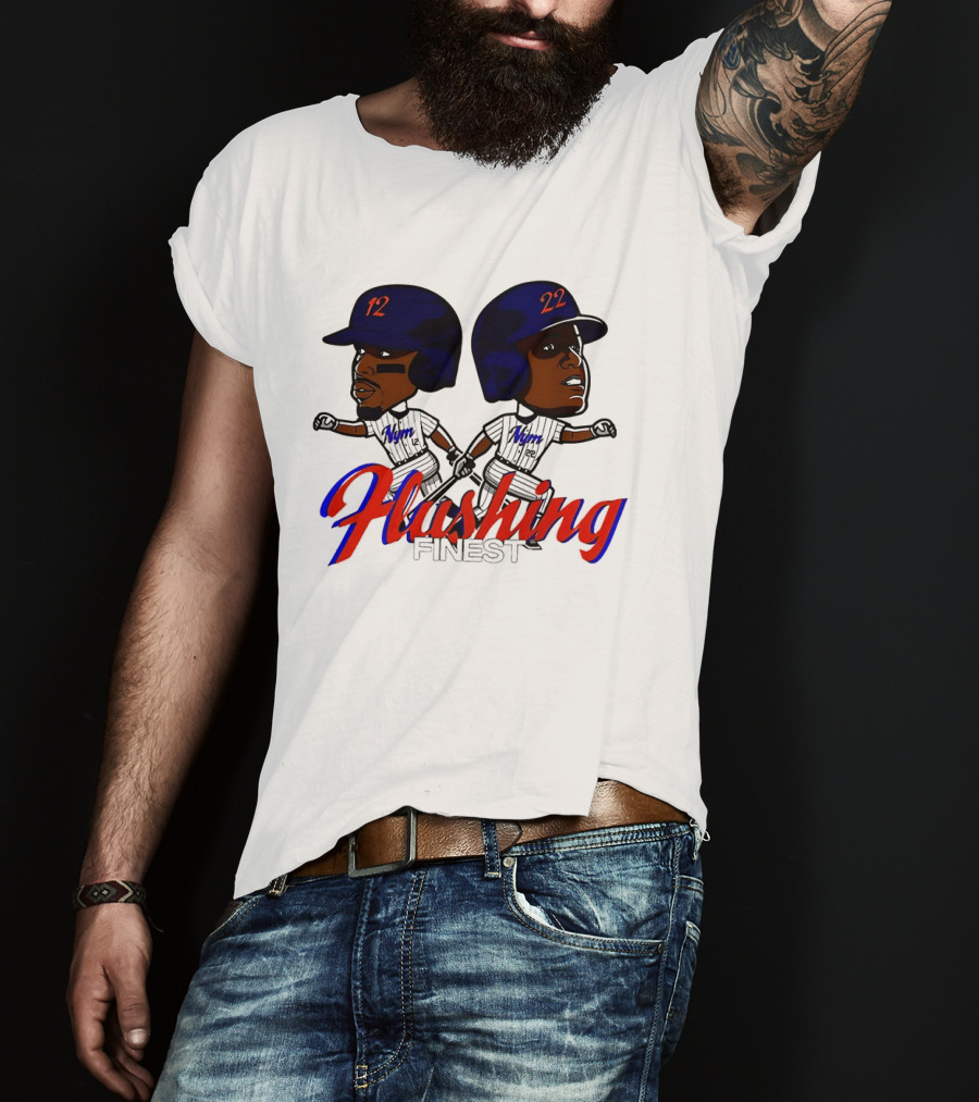 Juan Soto Vs Francisco Lindor Flushing Finest New York Mets Baseball Caricature T-Shirt