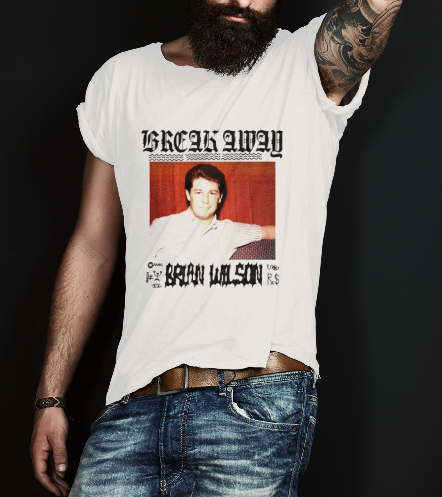 BREAK AWAY BRIAN WILSON Photo Portrait Striped T-Shirt