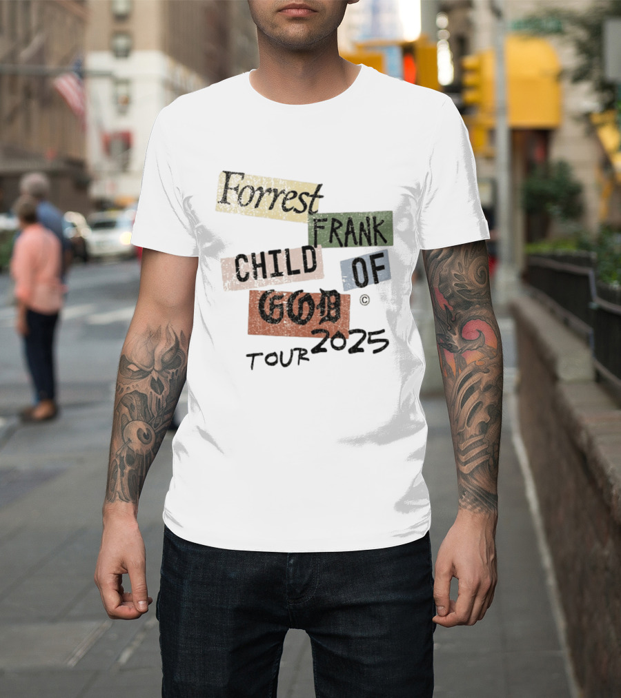 Forrest Frank Child Of God Tour 2025 Color Block Collage T-Shirt
