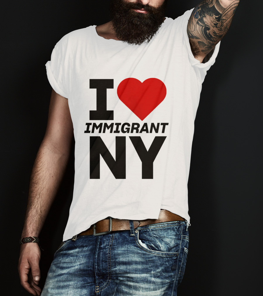 I Love Immigrant NY Heart Icon New York T-Shirt