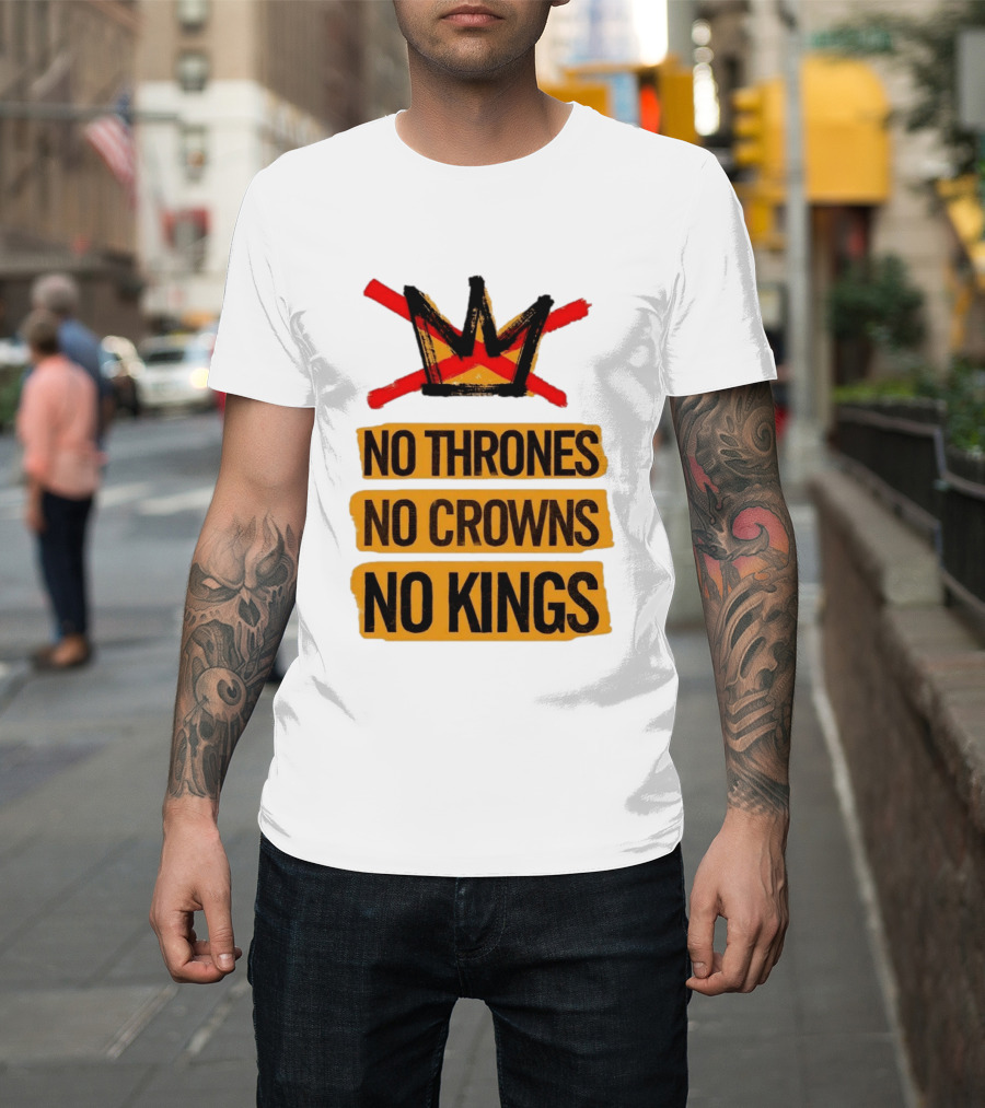 No Thrones No Crowns No Kings Crown Symbol Crossed Out In Red T-Shirt