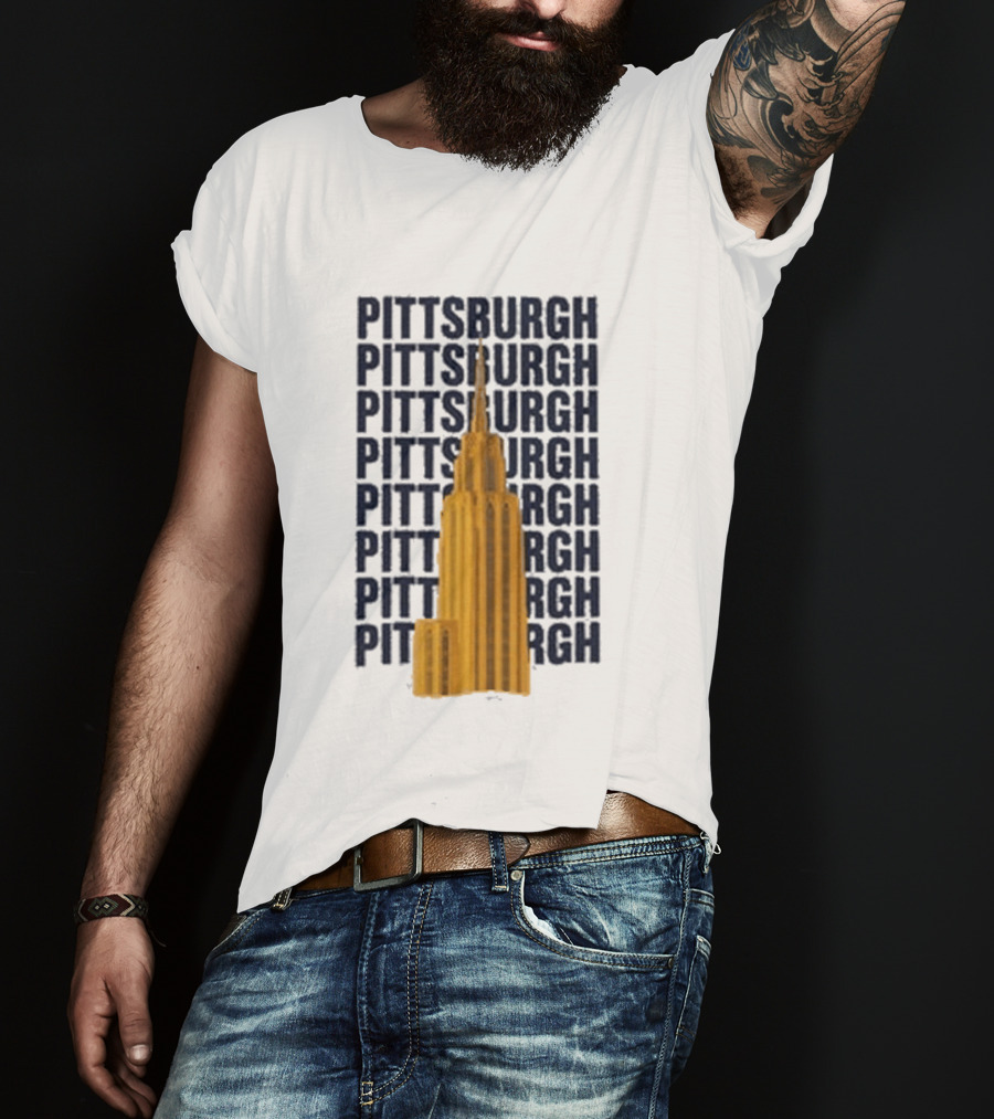 Pittsburgh Deco Building Repeated T-Shirt