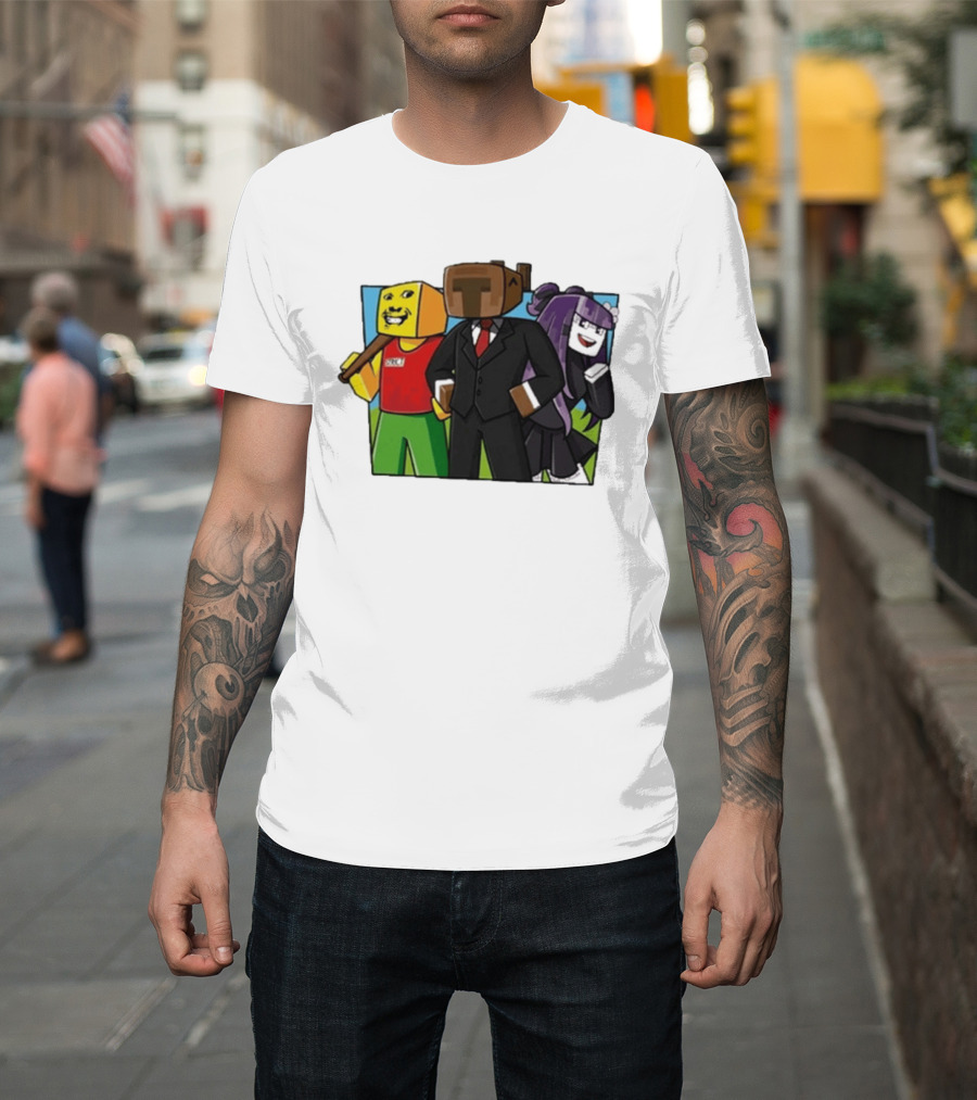 Tricou SKY PRIETENII Minecraft Inspired Characters Block T-Shirt
