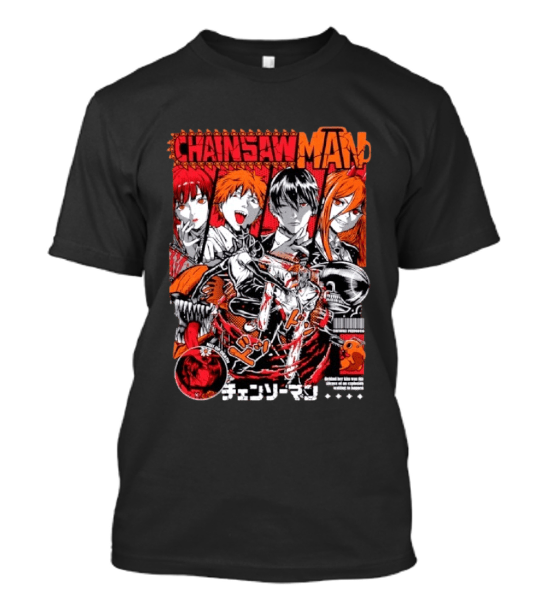 Chainsaw Man Manga Characters Reze Denji Power Aki Hayakawa Manga Cover T-Shirt