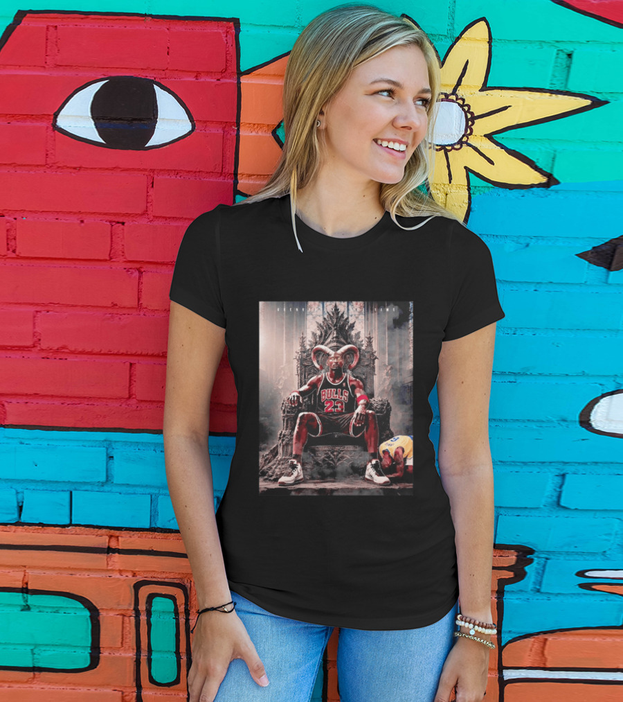 GOAT Michael Jordan Number 23 Chicago Bulls Legendary Throne T-Shirt
