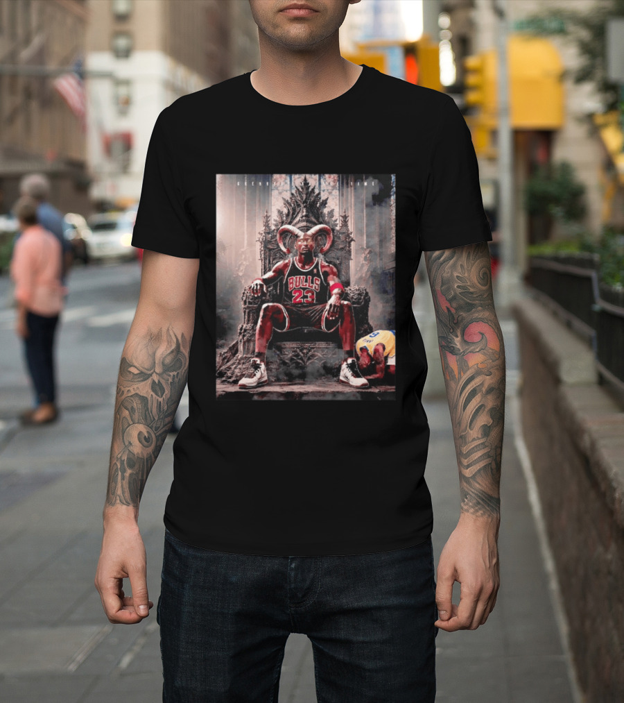 GOAT Michael Jordan Number 23 Chicago Bulls Legendary Throne T-Shirt