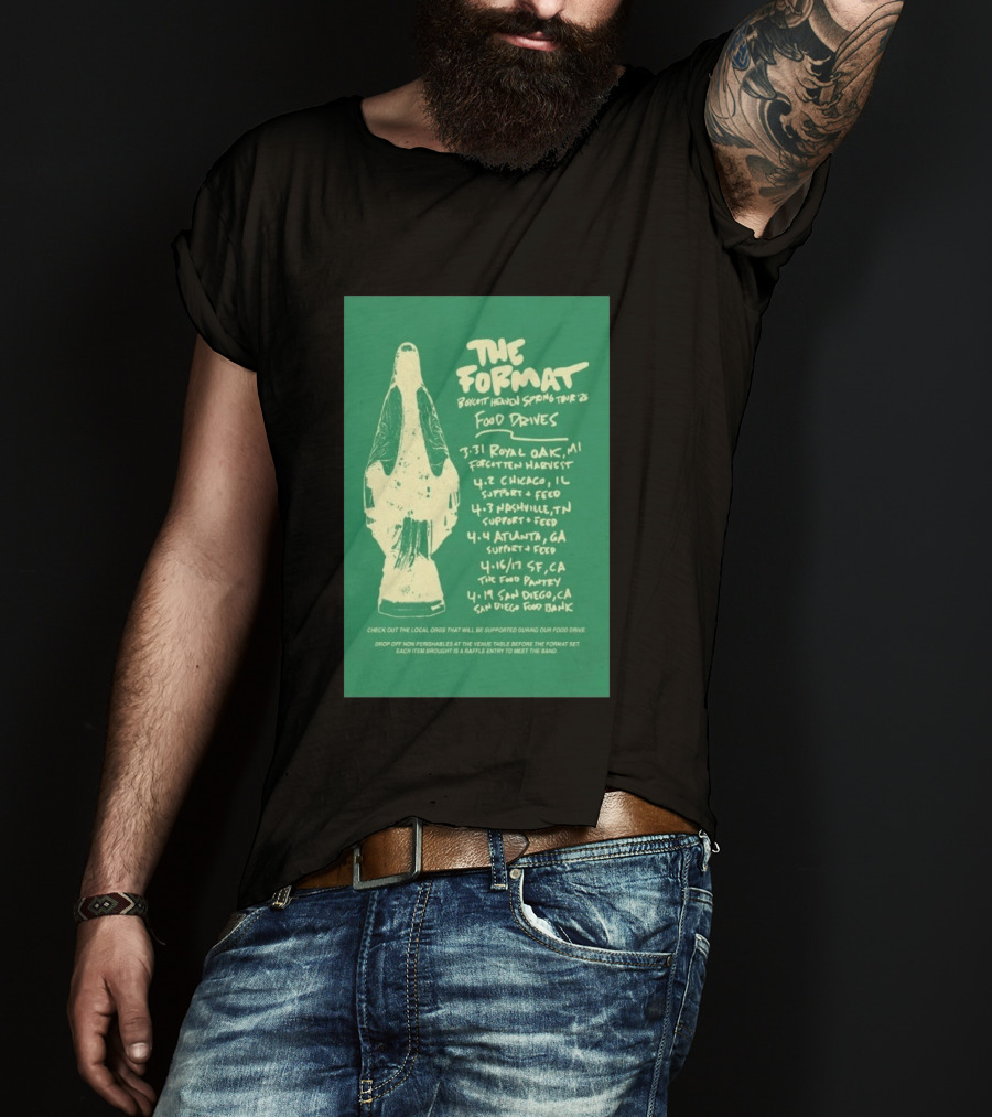 The Format Boycott Heaven Spring Tour 2026 Food Drives Chicago IL T-Shirt