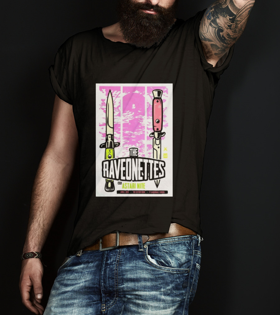 The Raveonettes Culture Room April 1 2026 Astari Nite Fort Lauderdale Concert Knives T-Shirt