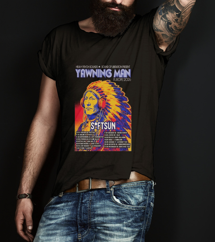 Heavy Psych Sounds Yawning Man Softsun Europe 2026 Tour T-Shirt